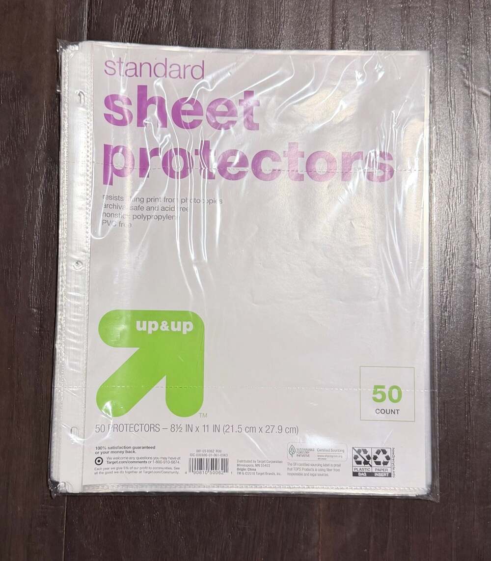 up&up Standard Sheet Protectors 50 Count 8.5 x 11 Inch